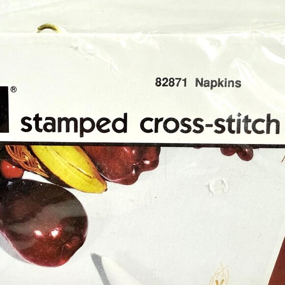 Bucilla Autumn Harvest Stamped Cross-Stitch Kit/Set Of 8 Napkins - Picture 4 of 8